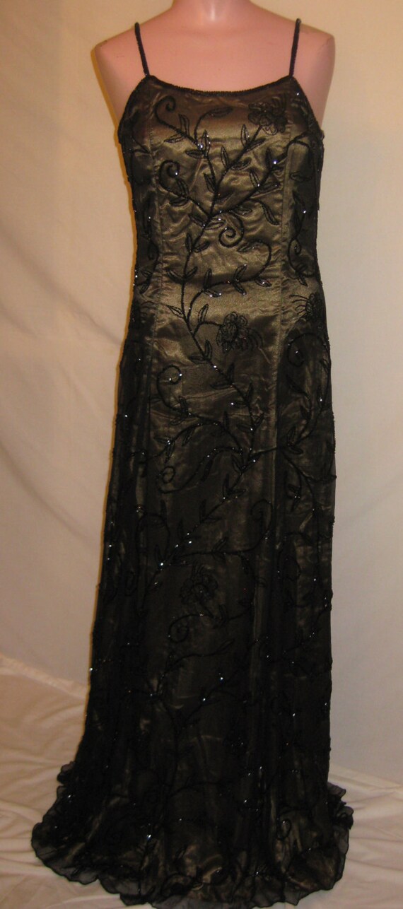 Long black & beige gown - image 2