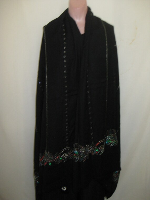 Black/multi sequins shawl - image 7