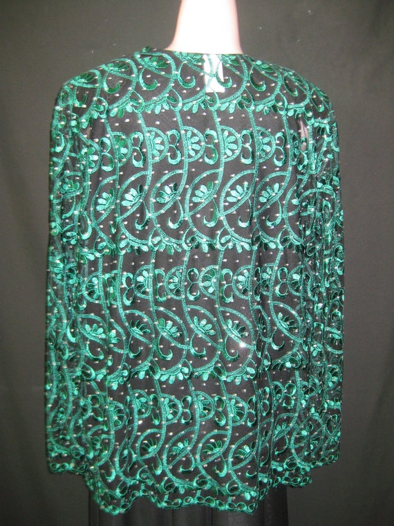Black and green net jacket Gem