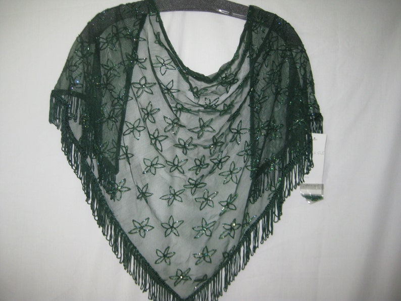 Hand made Green shawl 545 image 4