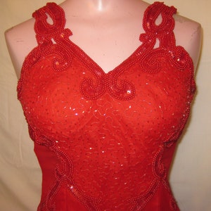 Red Gown with sheer sides image 3