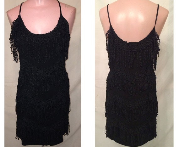 little black fringe dress