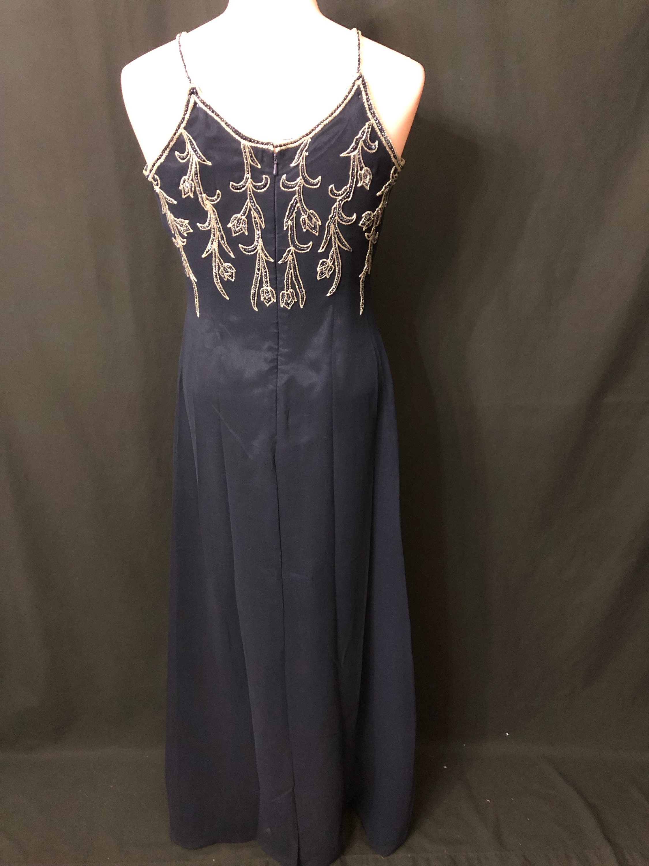 Navy Blue Beaded Dress 9503 - Etsy