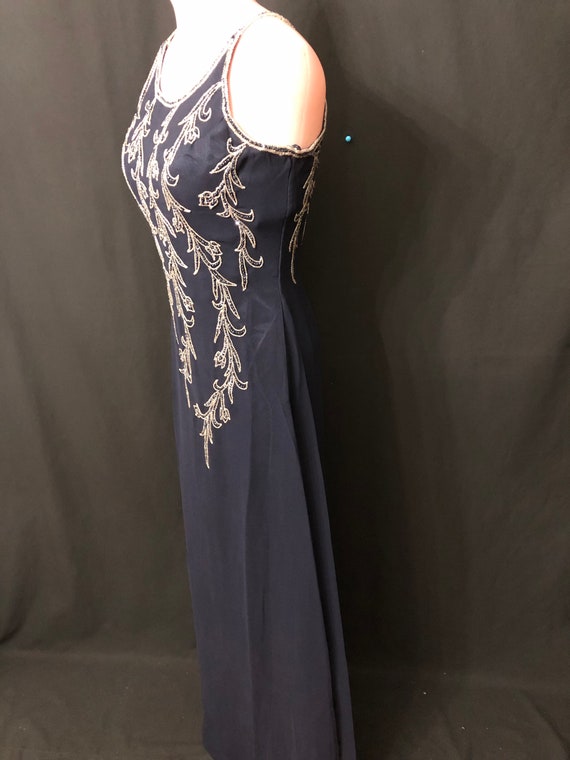 Navy Blue beaded dress #9503 - image 5