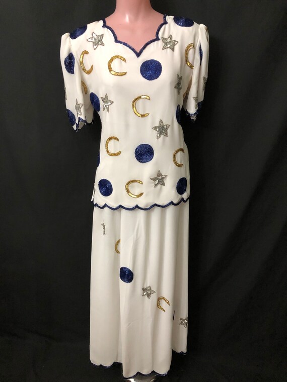 white 2pc skirt set