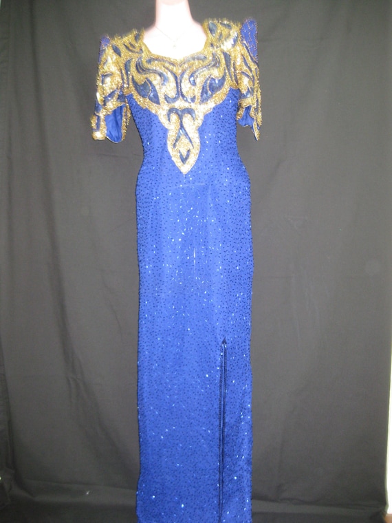 Blue and gold gown# 326 - image 5
