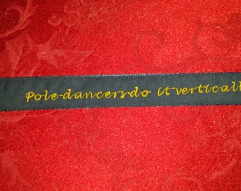 Pole dance wristlet fob keychain "pole dancers do it vertically"