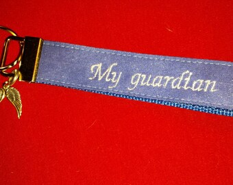 Castiel inspired key holder "My guardian angel wears a trench coat"