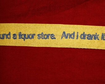 Castiel Supernatural inspired fob key holder "I found a liquor store. And I drank it."