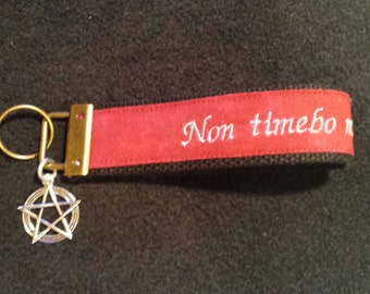 Supernatural inspired fob key holder "non timebo mala"