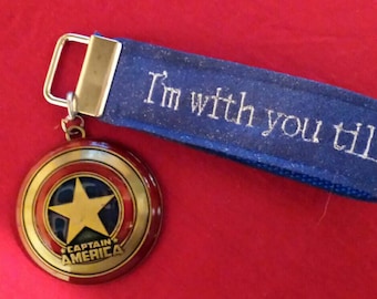 Wristlet keychain "I'm with you till the end of the line" embroidered sku #CABBEW1