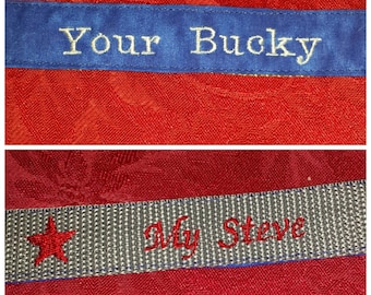 Captain America Bucky inspired wristlet keychain "Your Bucky" embroidered