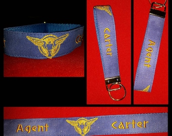 Agent Carter inspired embroidered keychain