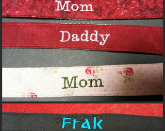 Custom embroidered wristlet