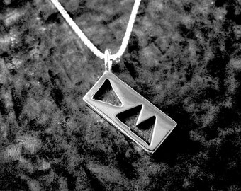 Colgante Depeche Mode, colgante de triángulos, música de Depeche Mode, colgante para amantes de la música, colgante uxisex, colgante rectangular, joya Delta Machine