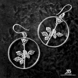 Depeche Mode Ohrringe, Rosen Ohrringe, Musik Liebhaber Geschenk, Kreis Ohrringe, Musik Ohrringe, Violator Genieße die Stille, große Ohrringe