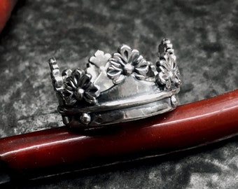 Depeche Mode  enjoy the silence crown ring, crown jewelry, music lovers gift, clover leaves ring, queen ring, flower ring, royal jewelry