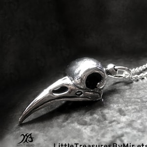 Depeche Mode inspired pendant, raven pendant, Dave Gahan jewelry, crow skull pendant, goth pendant, spinner bird pendant, rock star jewelry