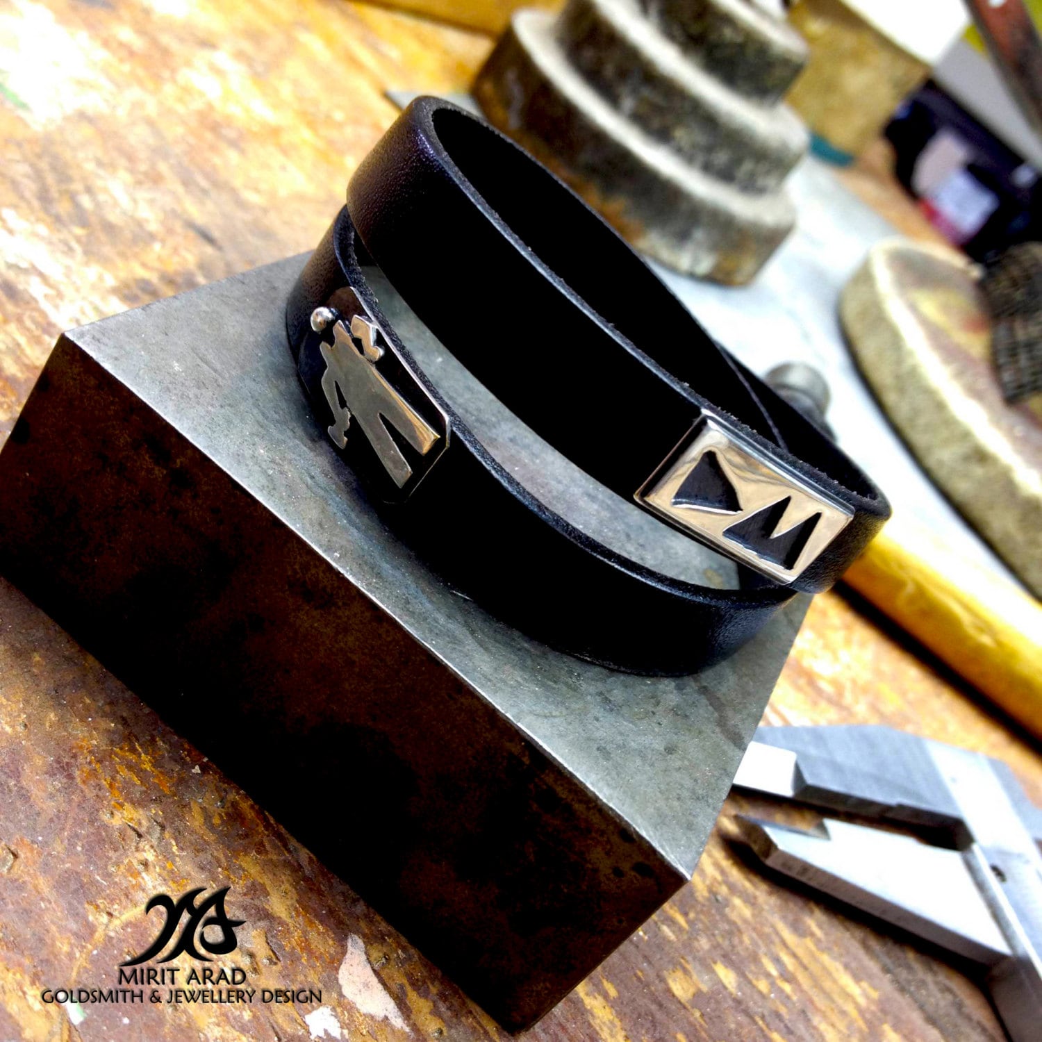 Depeche Mode art, wrapped leather cuff, rock bracelet, rocker cuff