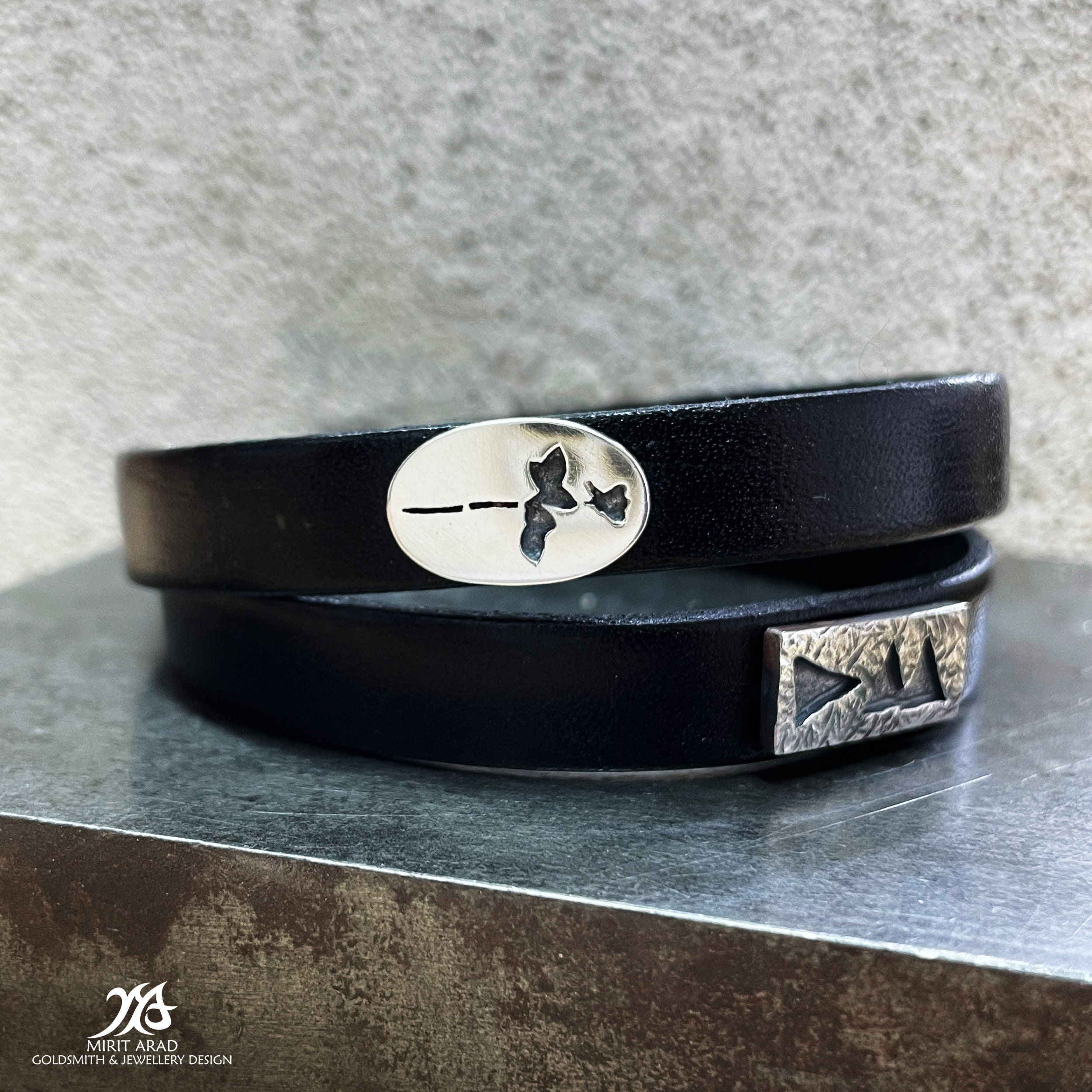 Depeche Mode art, wrapped leather cuff, rock bracelet, rocker cuff