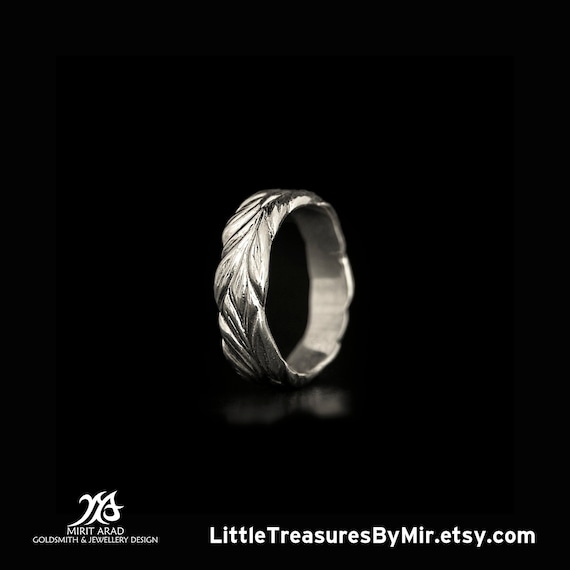 Daesar Sterling Silver Rings Wedding Bands for Women Leaf White Size 6