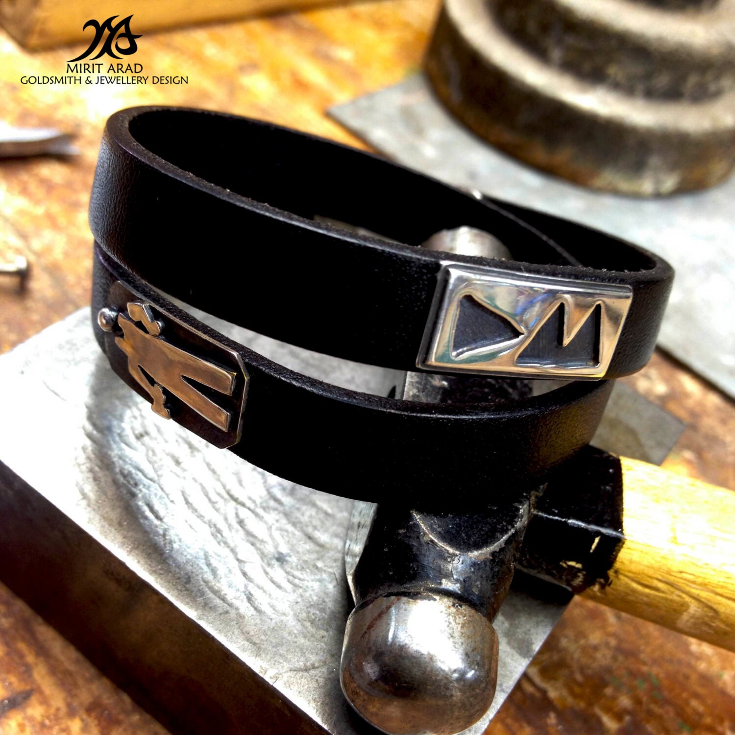 Depeche Mode art, wrapped leather cuff, rock bracelet, rocker cuff