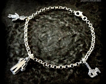 Depeche Mode bracelet, charm bracelet, icons bracelet, black angel bracelet, unisex charm bracelet ,music lovers bracelet, 80s band bracelet