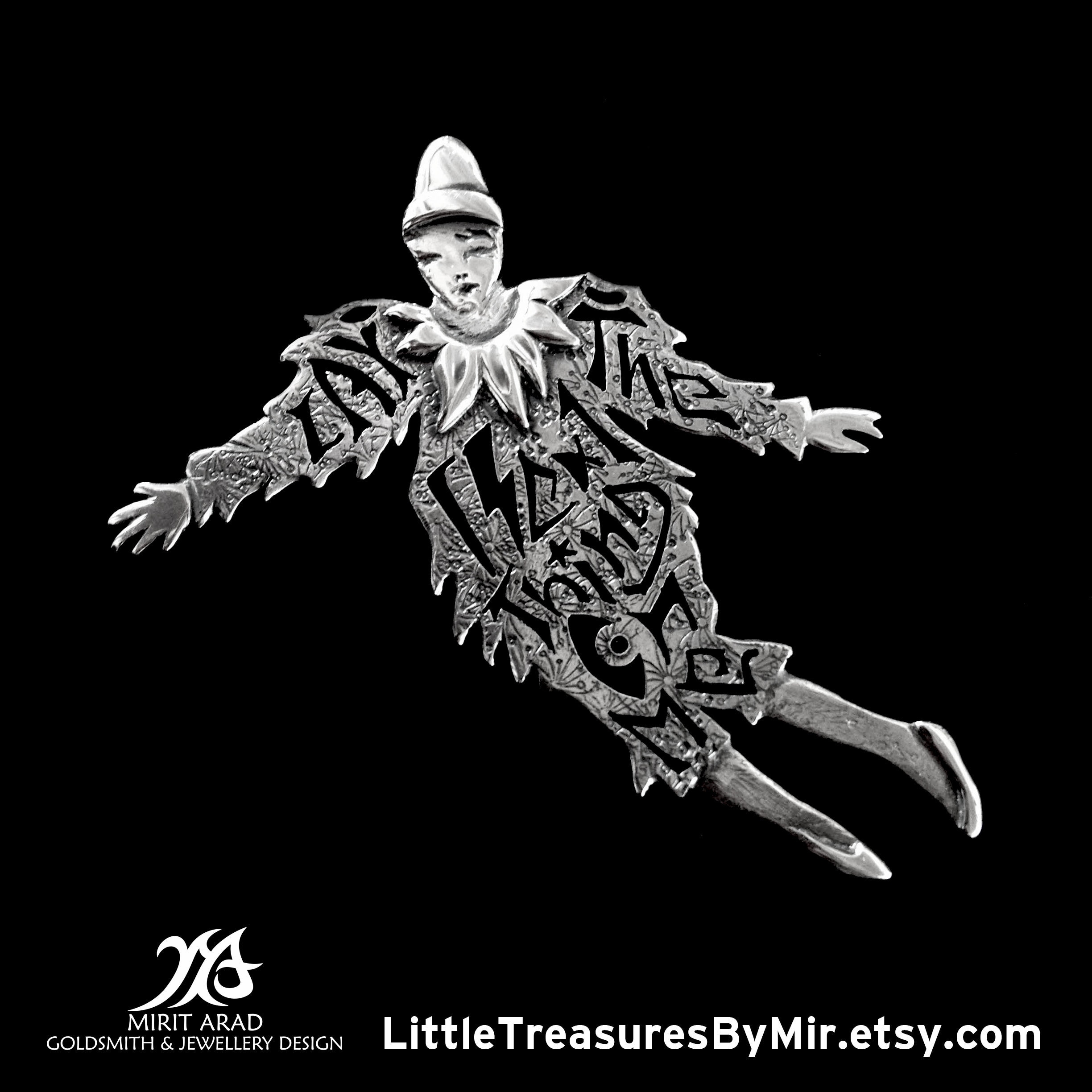 David Bowie Inspired Brooch, Ashes to Ashes Clown, Clown Figure