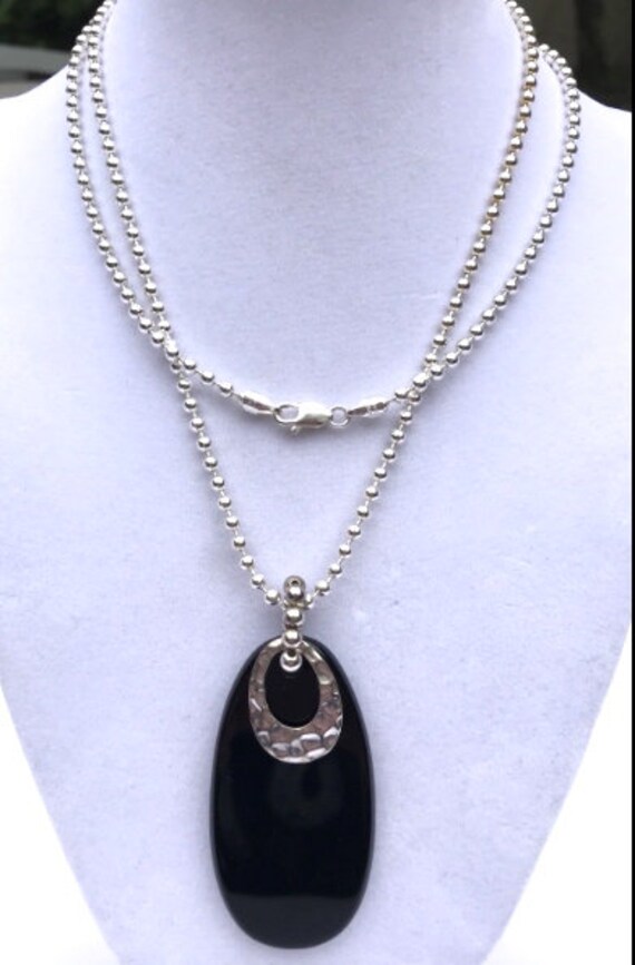 Silapda Onyx Pendant on Black Leather Cord. Silpa… - image 4