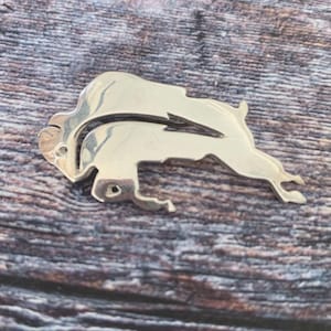 Buffalo Ray Tracy Knifewing Heartland Brooch. Sterling Silver.