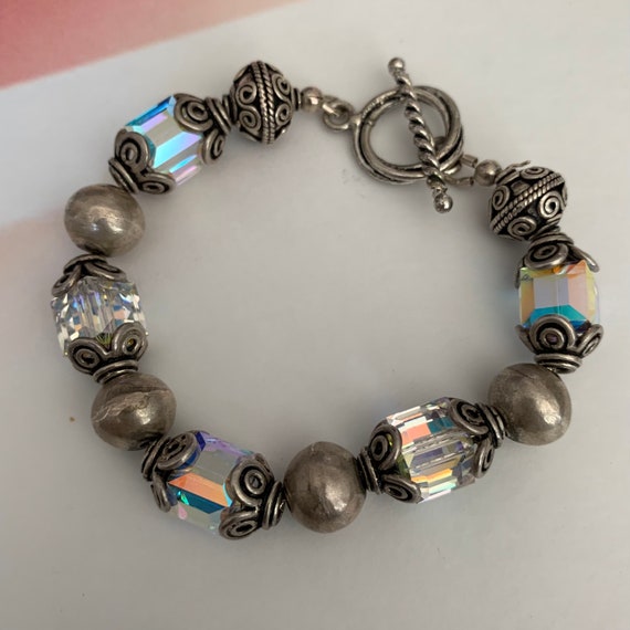 Swarovski Square Bracelet. Sterling Silver. - Etsy