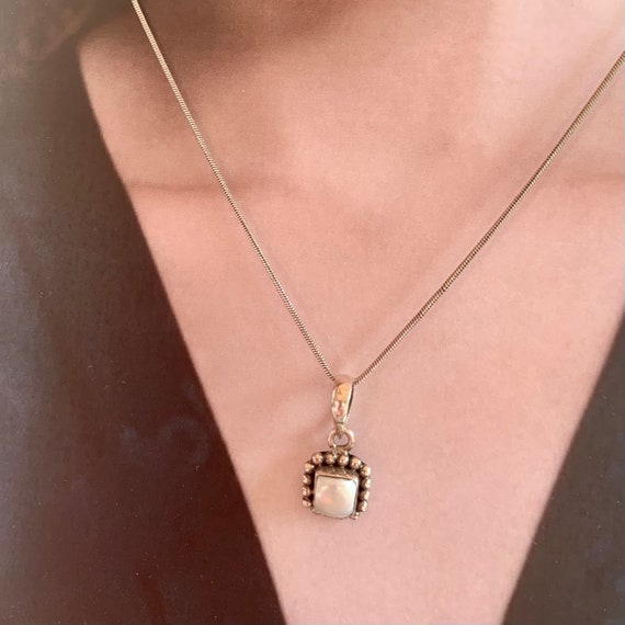 Silpada Button Frame Square Pearl Pendant and Ear… - image 7