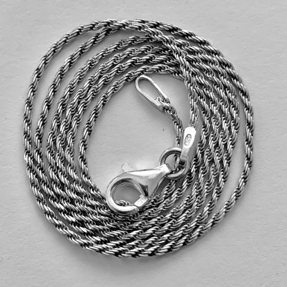 Rope Chain Necklace. Sterling Silver .8mm. - image 1
