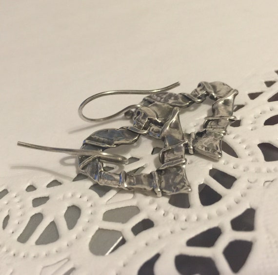 Heartfelt Bow-Tie Sterling Silver Charm Dangle Earrings main image 1
