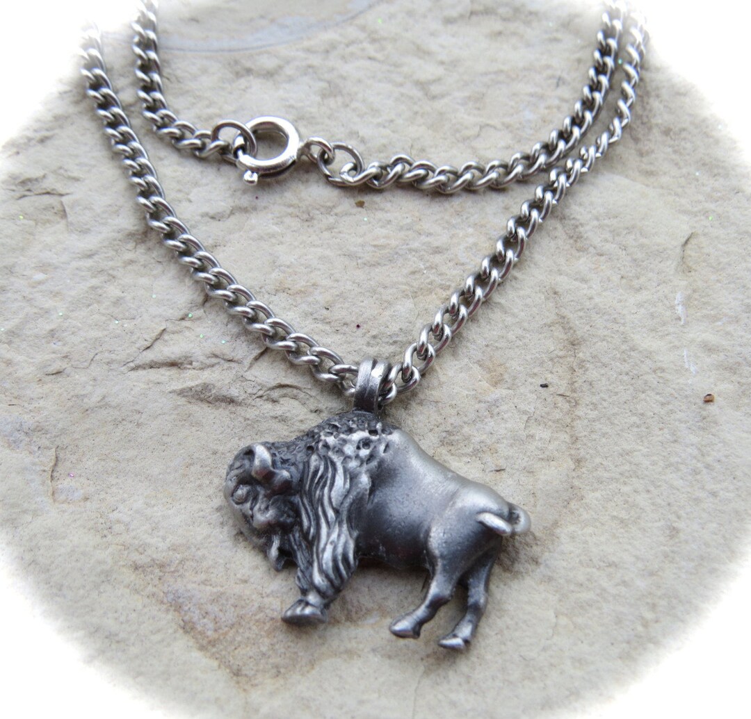 Buffalo Avon American Pewter Buffalo Pendant Stamped Avon on Etsy