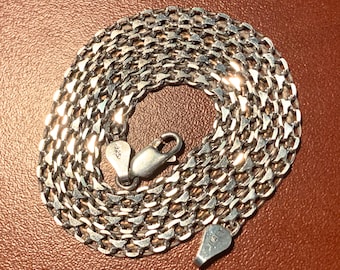 Bismark Chain. Sterling Silver. Lobster Clasp Closure.