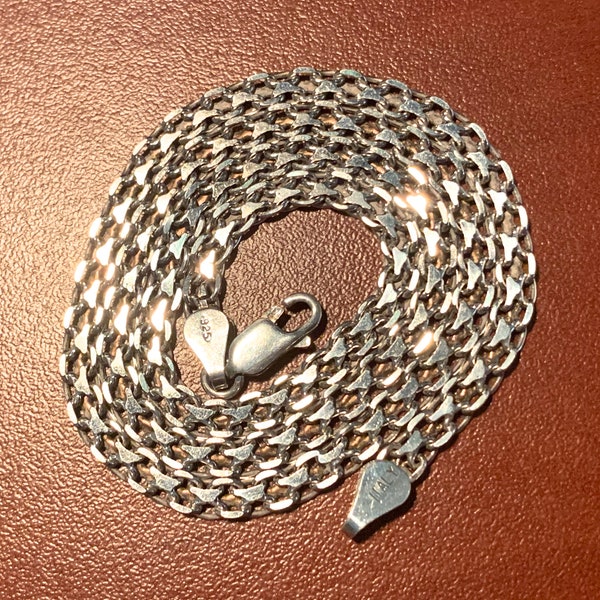 Bismark Chain. Sterling Silver. Lobster Clasp Closure.