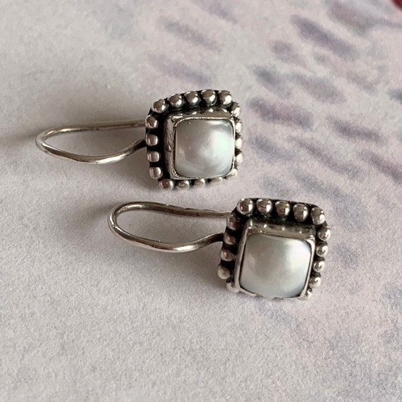 Silpada Button Frame Square Pearl Pendant and Ear… - image 8