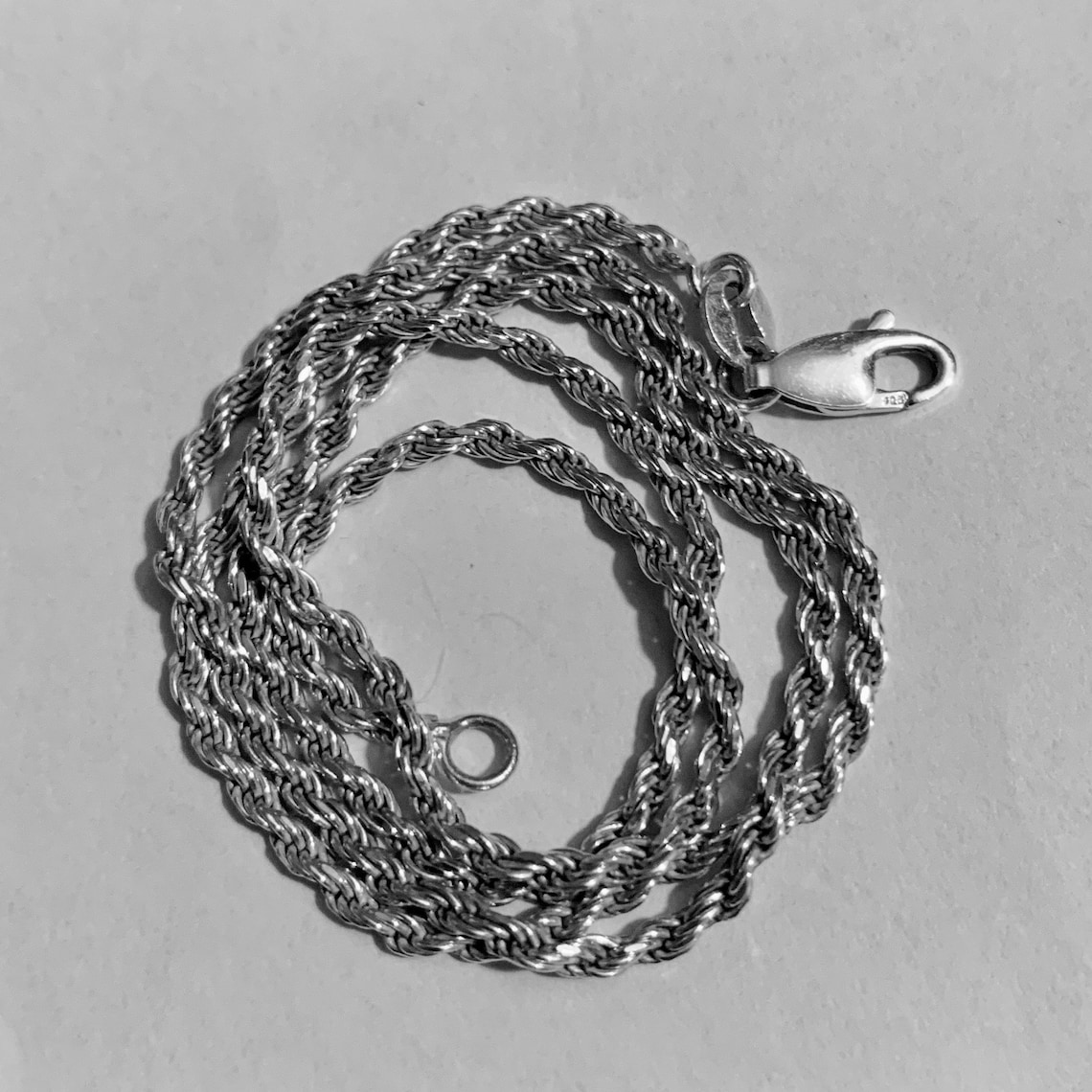 Rope Chain ONLY. Sterling Silver 1.85mm. Lobster Clasp Etsy