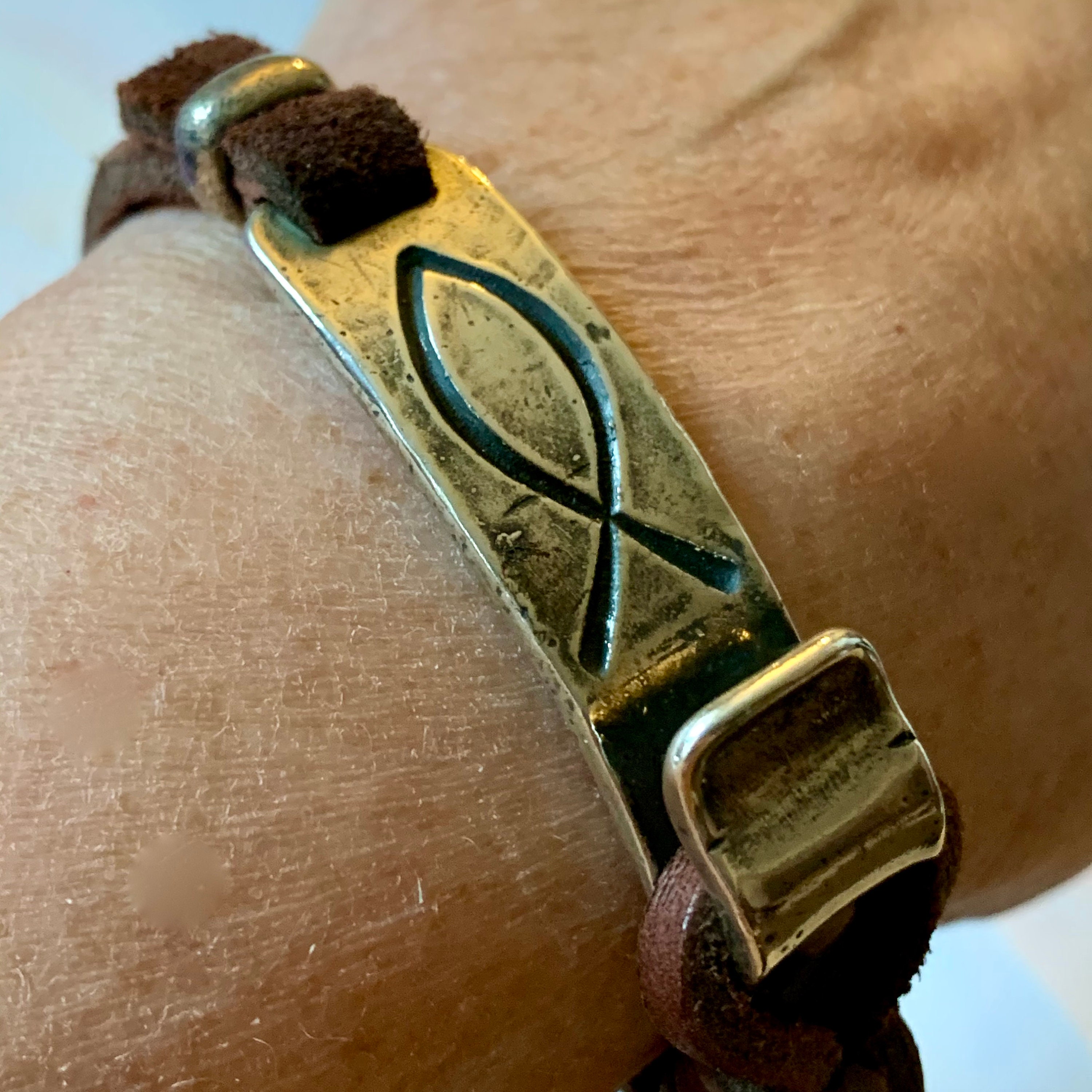 James Avery Ichthus Leather Sterling