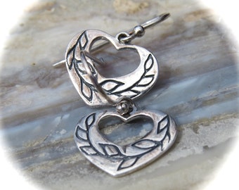 Heart Earrings. Sterling Silver.