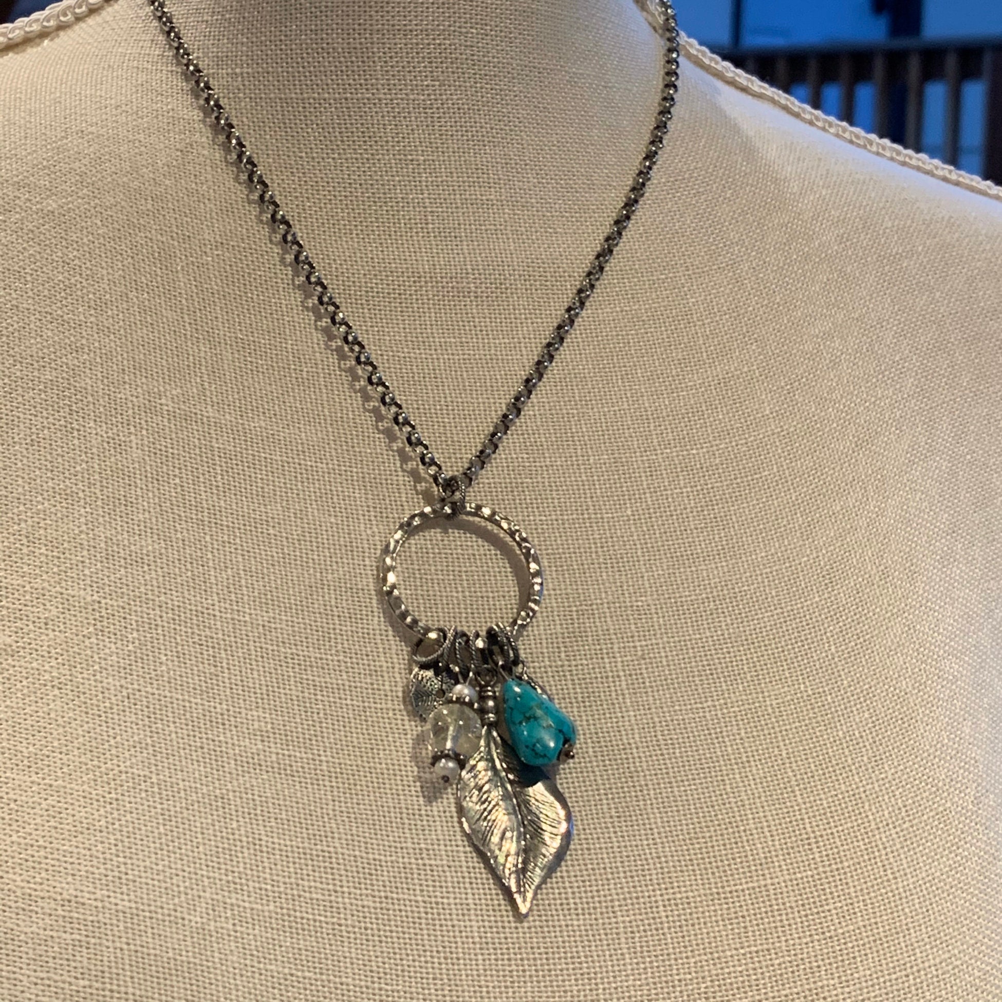 Silpada Jewelry Turquoise Leaf Necklace. Sterling Silver. Etsy