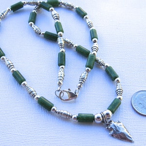 Jade Necklace. Arrowhead Sterling Silver. image 7