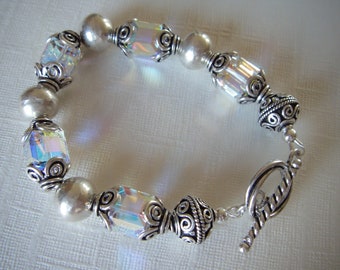 Swarovski Square Bracelet. Sterling Silver. - Etsy