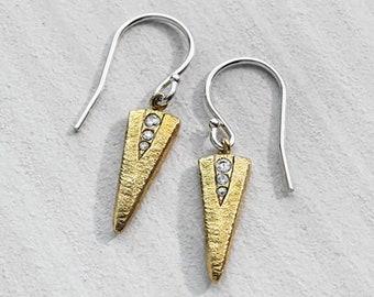 Silpada On Point Earrings. Brass and Sterling Silver.