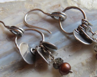 Silpada Pearl Earrings. Bronze Freshwater Pearls Earrings.
