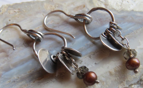 Silpada Pearl Earrings. Bronze Freshwater Pearls … - image 1