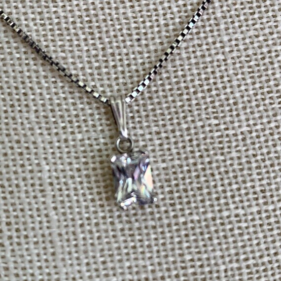 Cubic Zirconia Necklace. Sterling Silver. - image 2