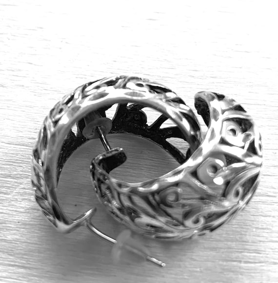 Hoop Earrings. Sterling Silver Stud Post Earrings.