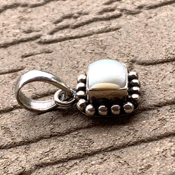 Silpada Button Frame Square Pearl Pendant and Ear… - image 3
